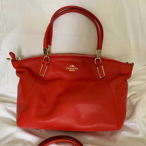 Coach Red Handbag (w/ shoulder strap) - Picture 1 of 3